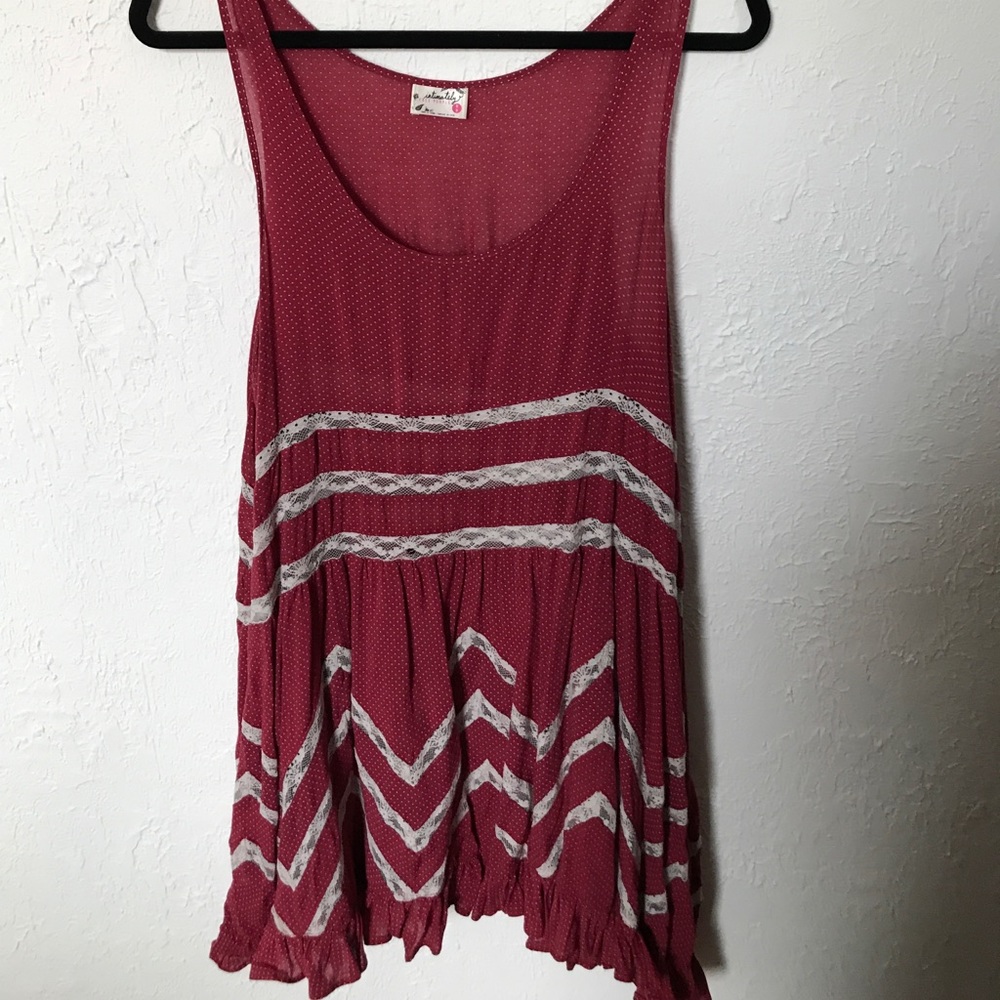 Free People Touile and Lace Trapeze Slip